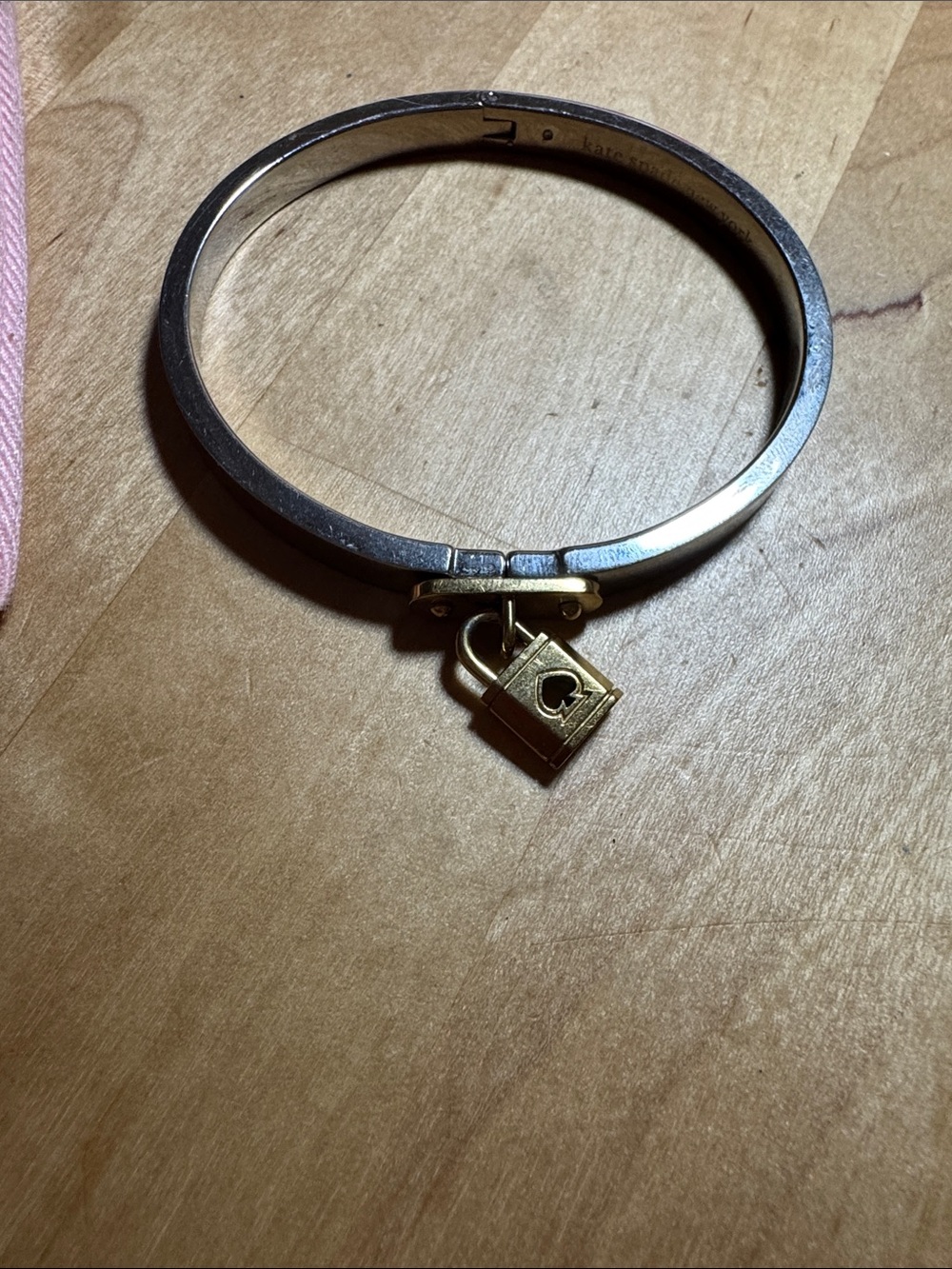 kate spade Two-Tone Padlock Charm Bangle Bracelet